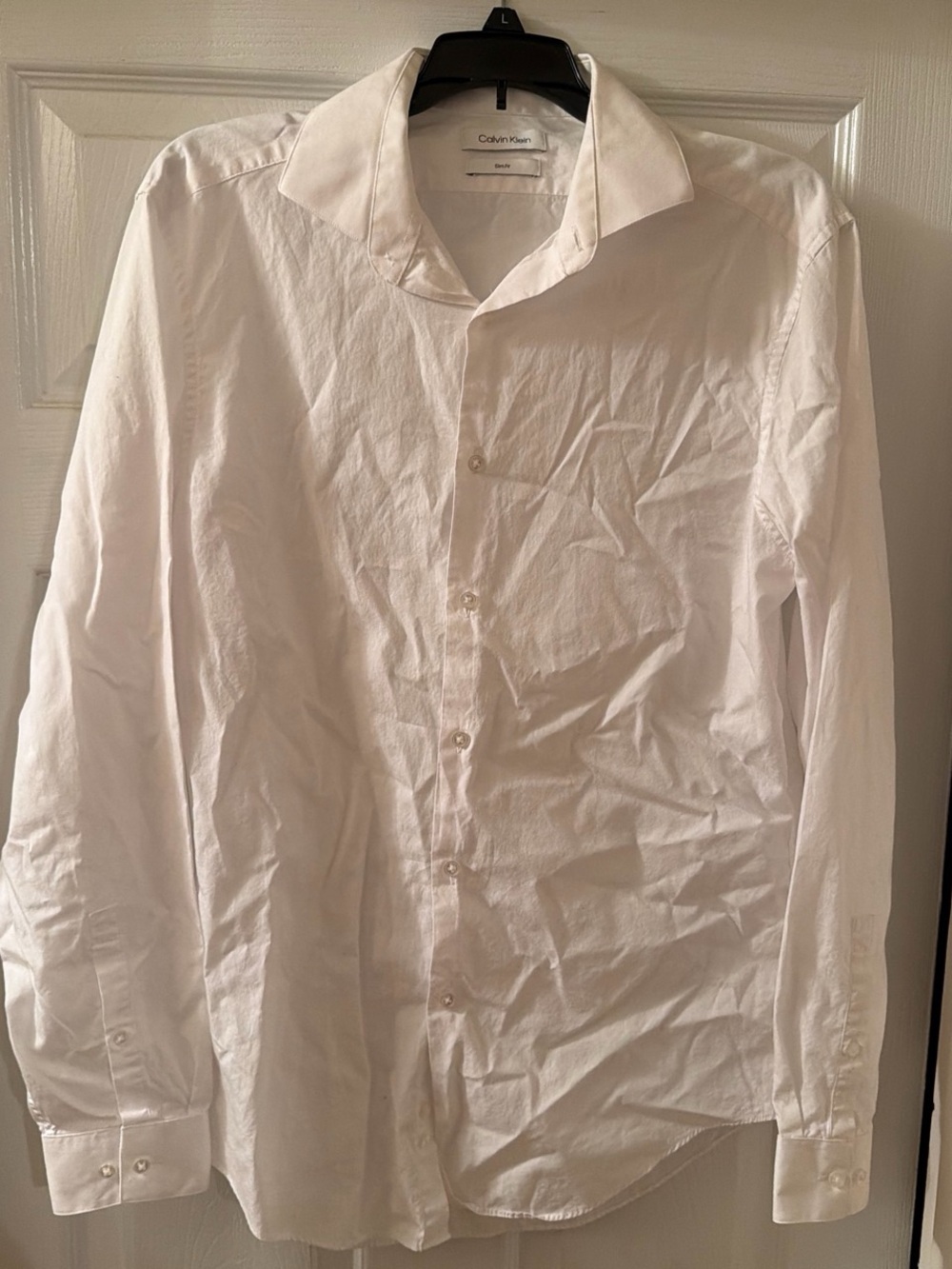 Calvin Klein Men's White Long-Sleeve Dress Shirt